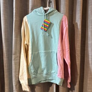 NWT TEDDY FRESH Hoodie Women Sm Cotton Pastel Ice Cream Color block Soft Stylish